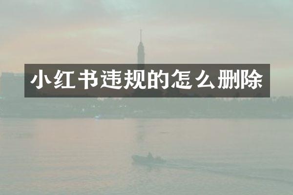小红书违规的怎么删除
