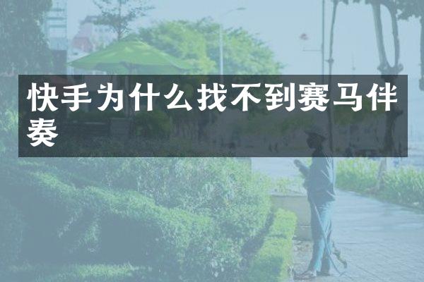 快手为什么找不到赛马伴奏