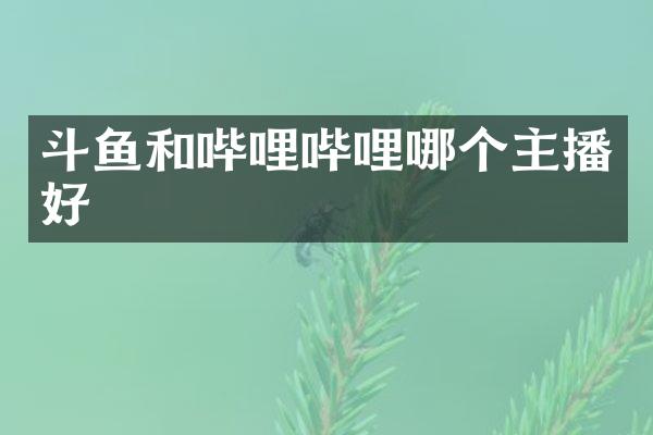 斗鱼和哔哩哔哩哪个主播好