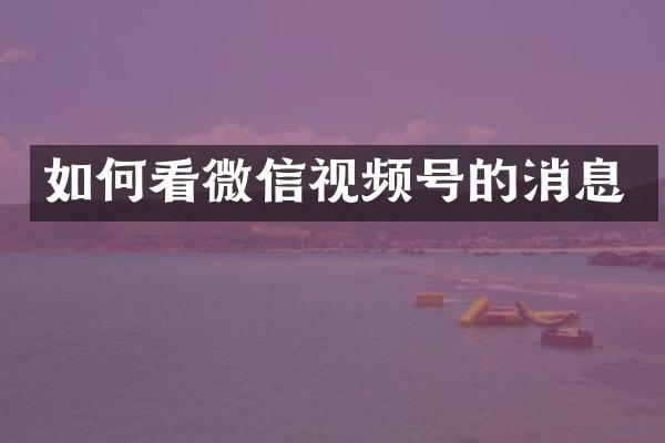 如何看微信视频号的消息