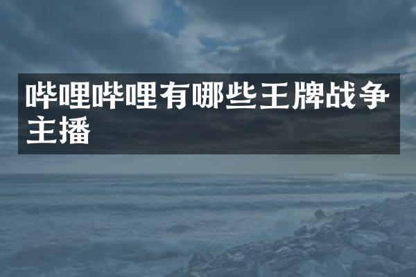 哔哩哔哩有哪些王牌战争主播