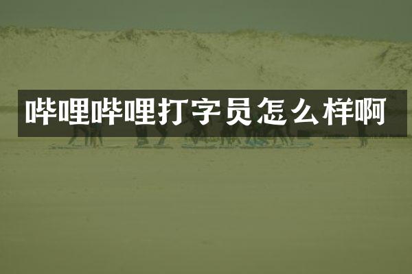 哔哩哔哩打字员怎么样啊