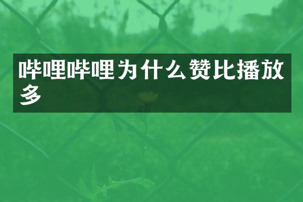 哔哩哔哩为什么赞比播放多