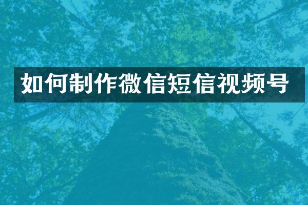 如何制作微信短信视频号