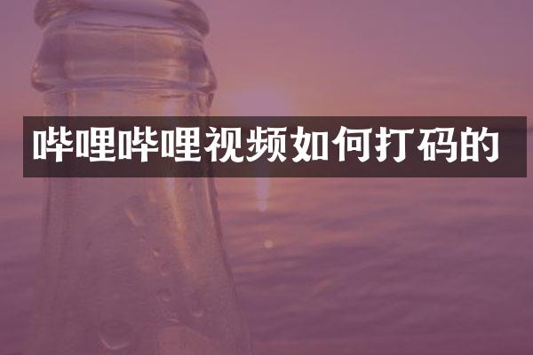 哔哩哔哩视频如何打码的