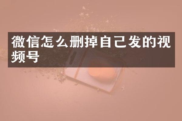 微信怎么删掉自己发的视频号