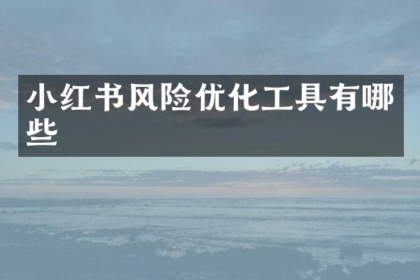 小红书风险优化工具有哪些