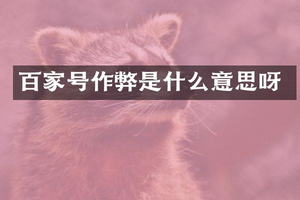 百家号是什么意思呀