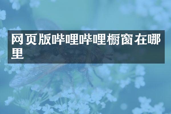 网页版哔哩哔哩橱窗在哪里