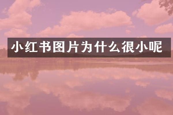 小红书图片为什么很小呢