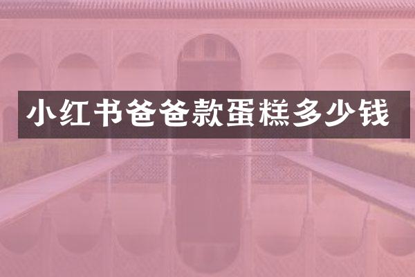 小红书爸爸款蛋糕多少钱