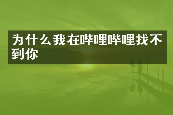 为什么我在哔哩哔哩找不到你