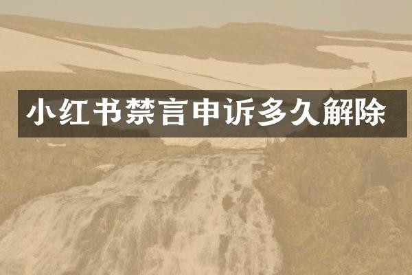 小红书禁言申诉多久解除