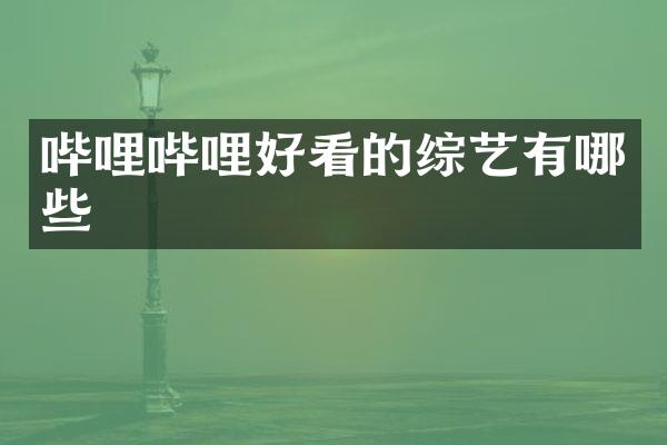 哔哩哔哩好看的综艺有哪些