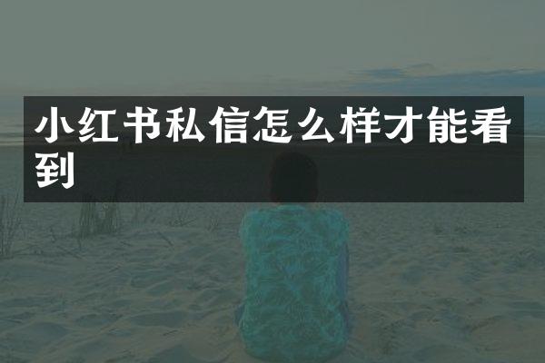 小红书私信怎么样才能看到