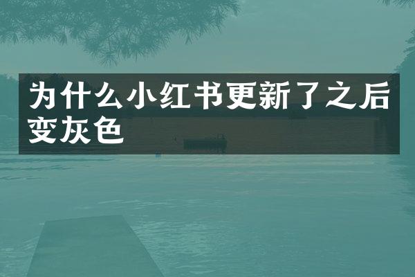 为什么小红书更新了之后变灰色