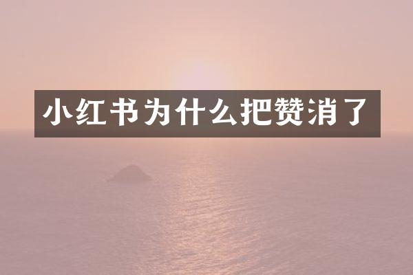小红书为什么把赞消了