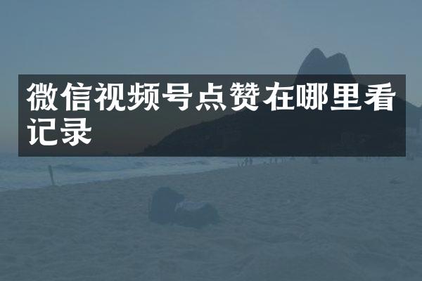微信视频号点赞在哪里看记录