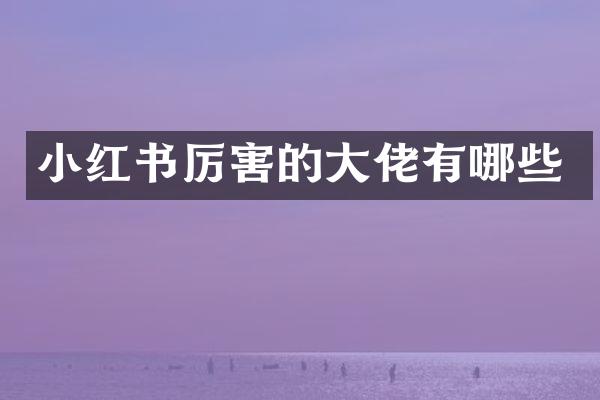 小红书厉害的大佬有哪些