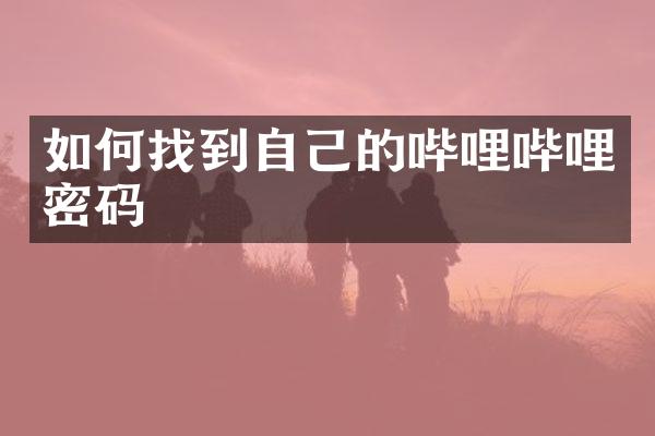 如何找到自己的哔哩哔哩密码