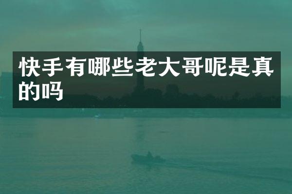 快手有哪些老大哥呢是真的吗