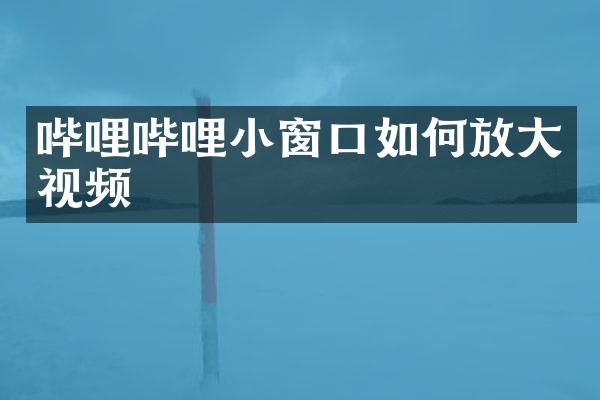 哔哩哔哩小窗口如何放大视频