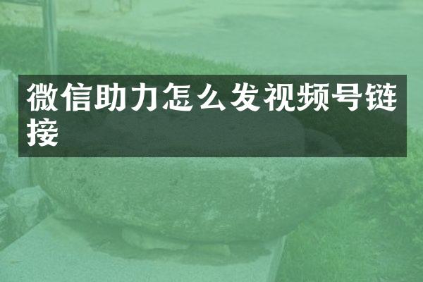 微信助力怎么发视频号链接