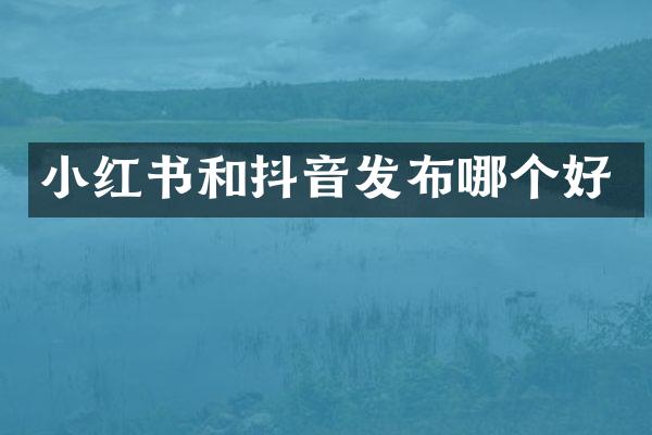 小红书和抖音发布哪个好