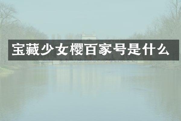 宝藏少女樱百家号是什么