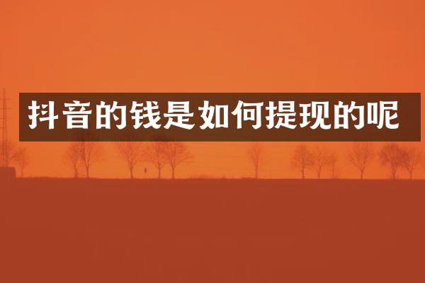 抖音的钱是如何提现的呢