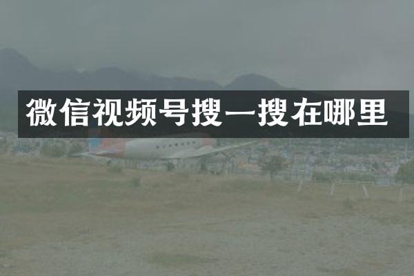 微信视频号搜一搜在哪里
