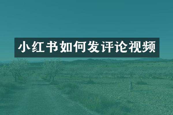 小红书如何发评论视频