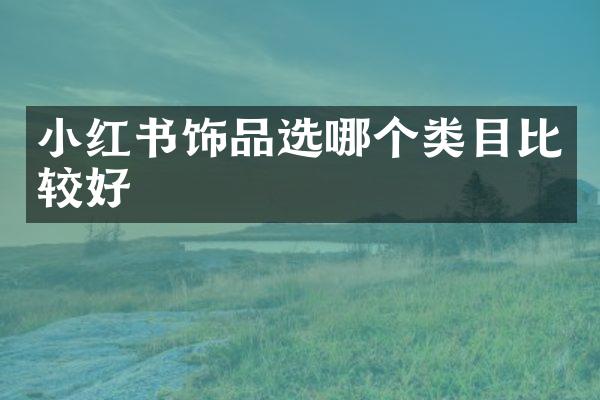 小红书饰品选哪个类目比较好