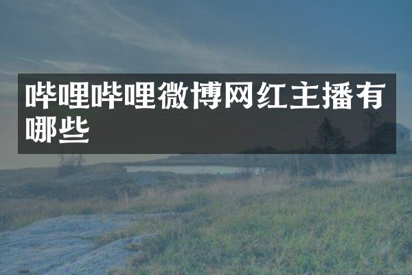 哔哩哔哩微博网红主播有哪些