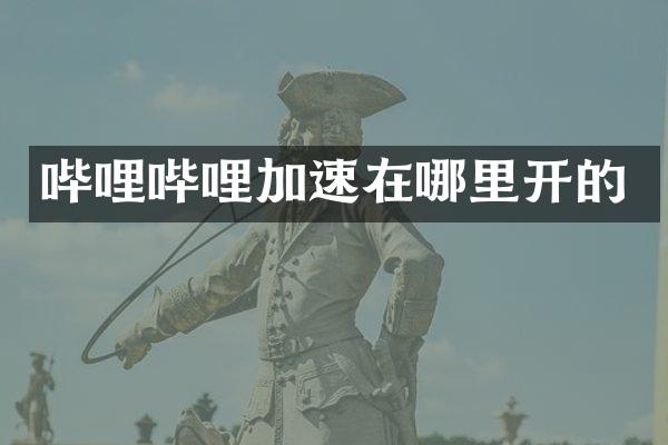 哔哩哔哩加速在哪里开的