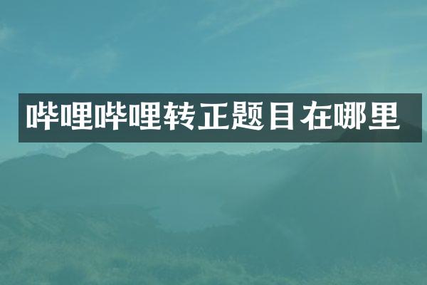 哔哩哔哩转正题目在哪里