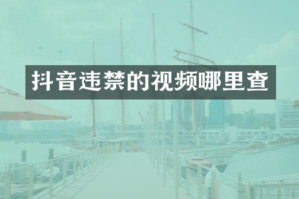 抖音违禁的视频哪里查