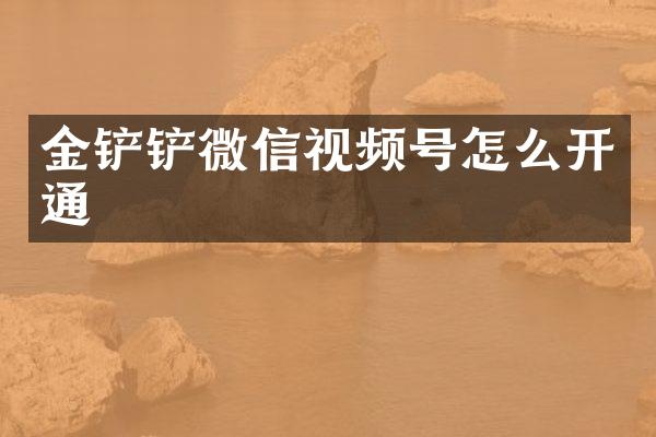 金铲铲微信视频号怎么开通