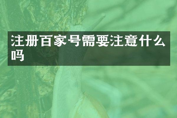 注册百家号需要注意什么吗