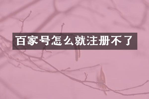 百家号怎么就注册不了