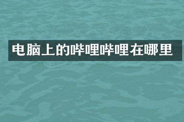 电脑上的哔哩哔哩在哪里