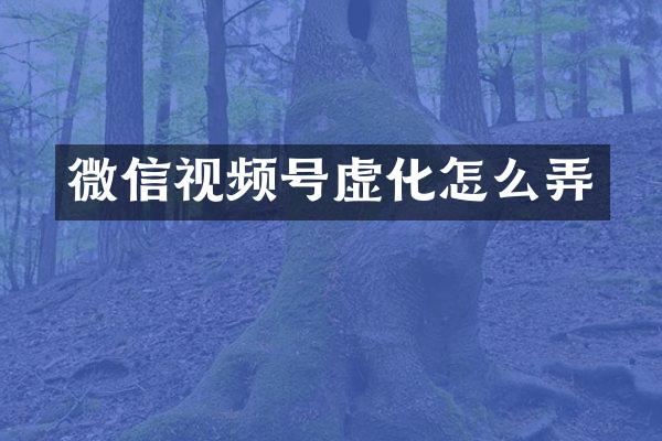 微信视频号虚化怎么弄