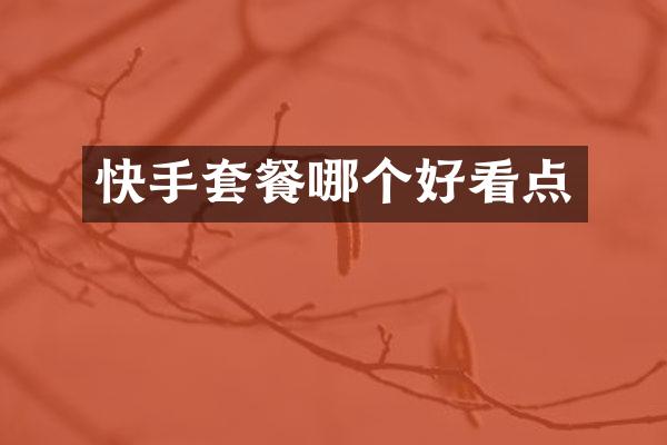 快手套餐哪个好看点
