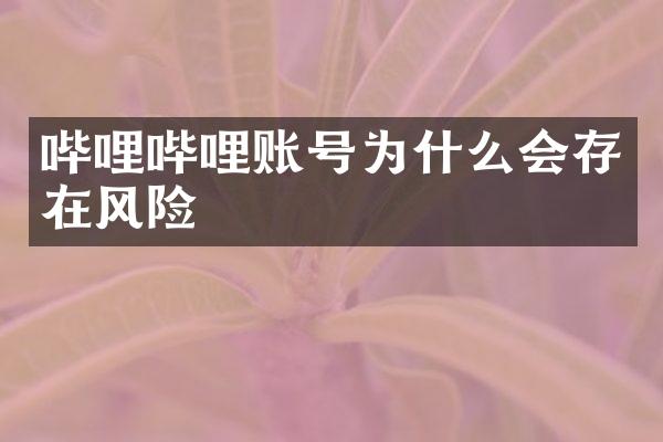 哔哩哔哩账号为什么会存在风险
