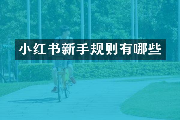 小红书新手规则有哪些