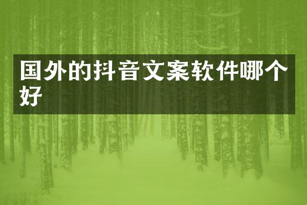 国外的抖音文案软件哪个好