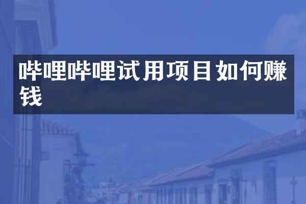 哔哩哔哩试用项目如何赚钱