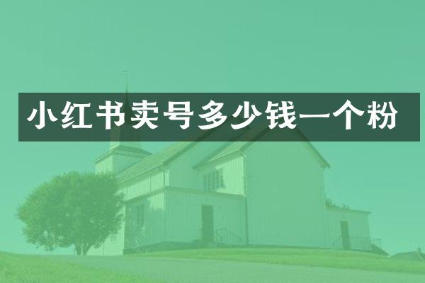 小红书卖号多少钱一个粉