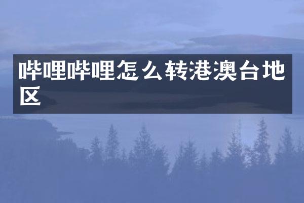 哔哩哔哩怎么转港澳台地区