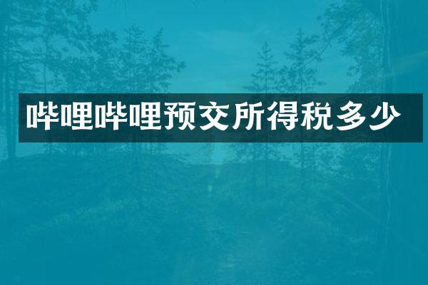 哔哩哔哩预交所得税多少